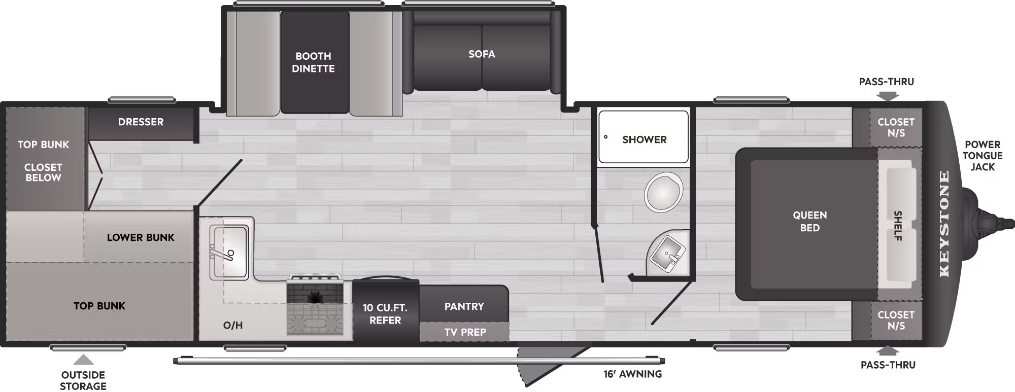 View 2026 Keystone Hideout Sport 291BR complete specs and manufacturer brochures
