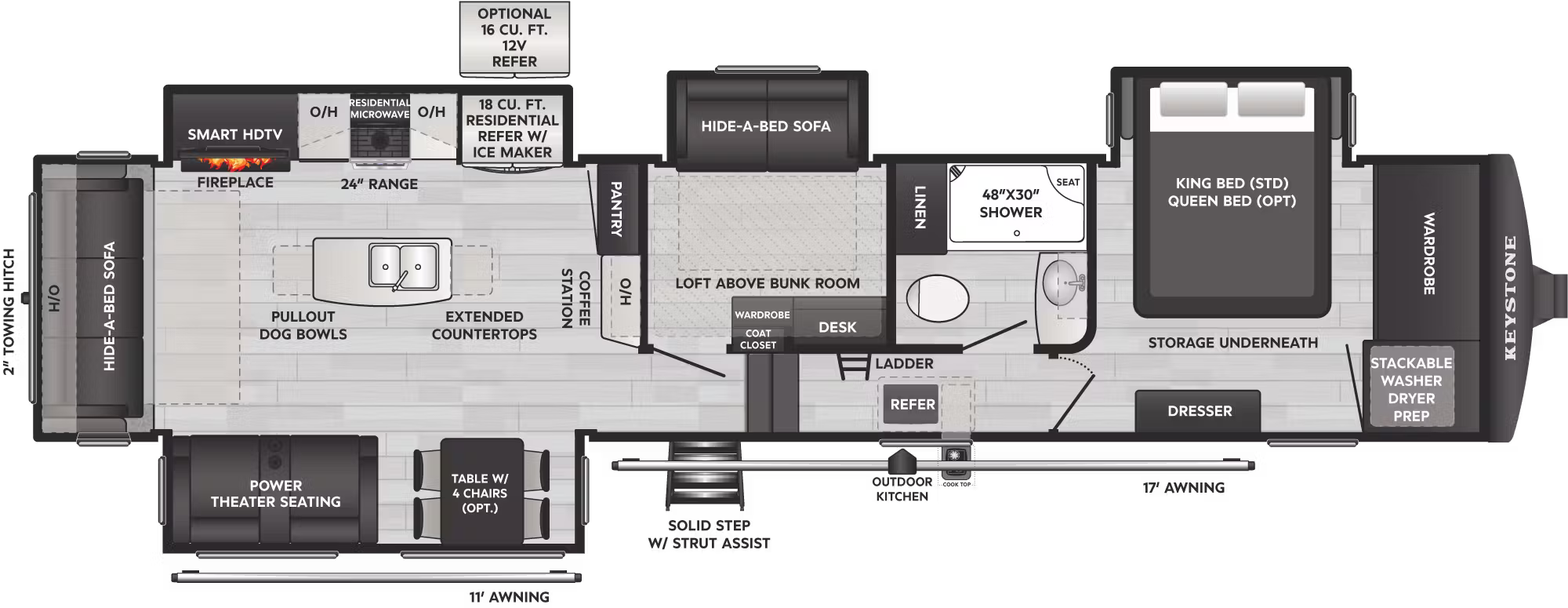 View 2026 Keystone Montana High Country 385BR complete specs and manufacturer brochures