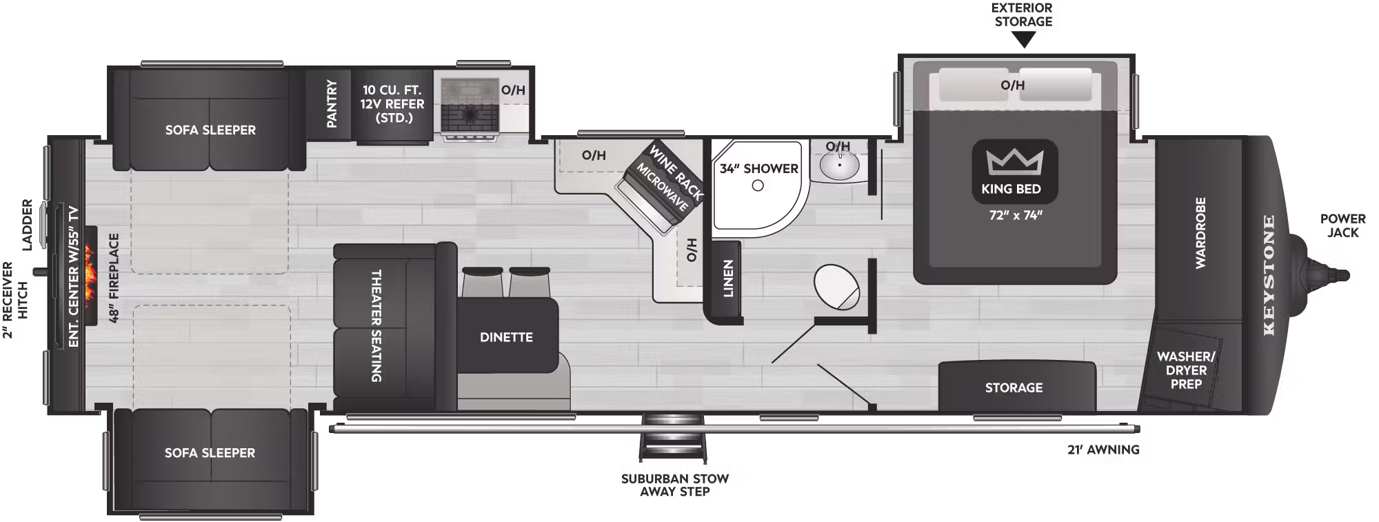 View 2026 Keystone Outback 341RD complete specs and manufacturer brochures