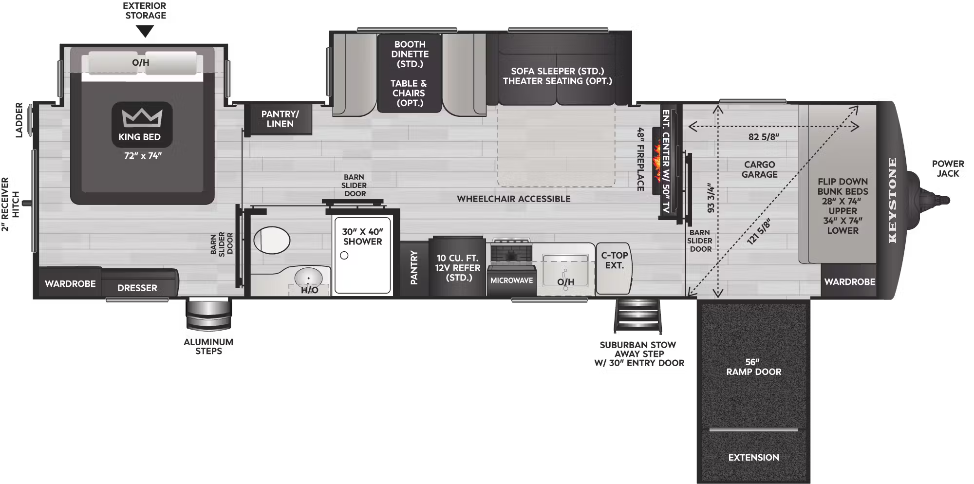 View 2026 Keystone Outback 342CG complete specs and manufacturer brochures