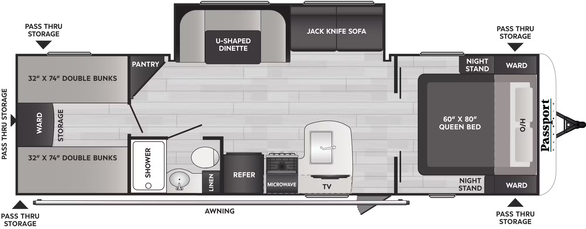 View 2026 Keystone Passport Classic 284QBWE complete specs and manufacturer brochures