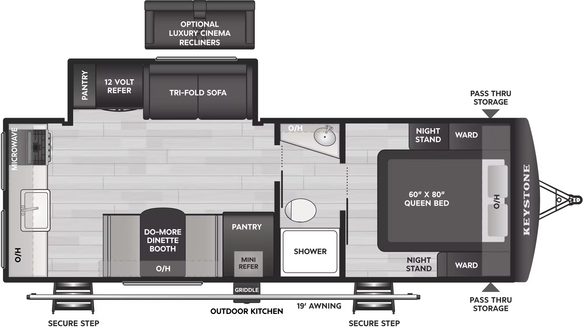 View 2026 Keystone Passport SL Series 2450RK complete specs and manufacturer brochures