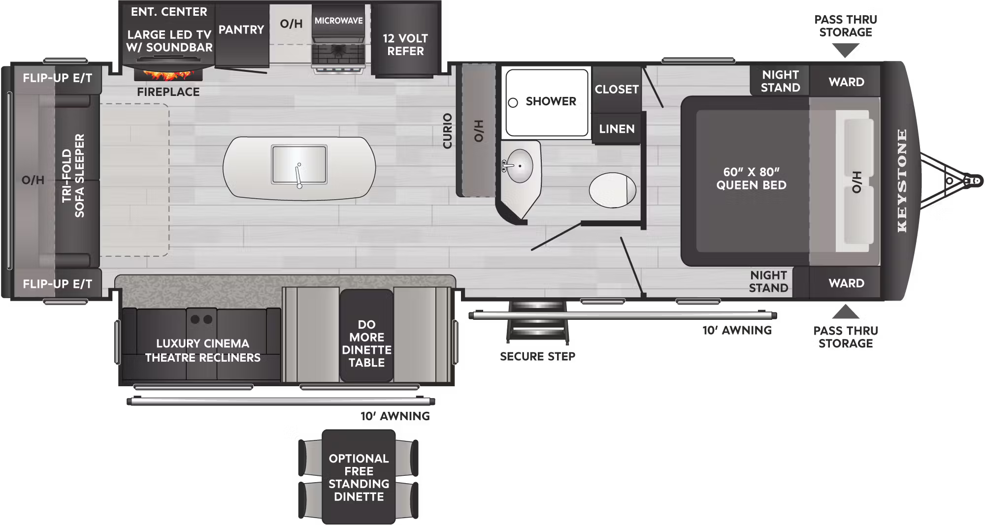 View 2026 Keystone Passport SL Series 2870RL complete specs and manufacturer brochures