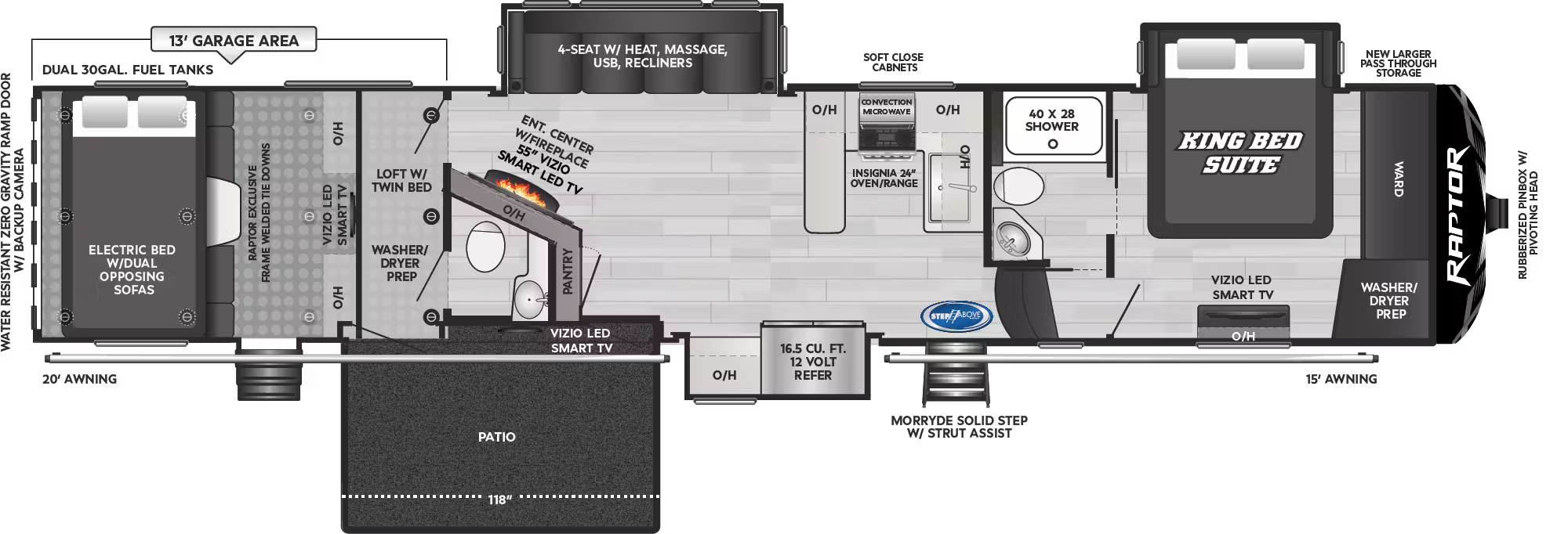 View 2026 Keystone Raptor 429 complete specs and manufacturer brochures