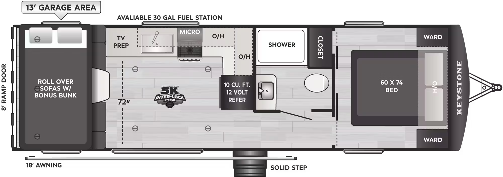 View 2026 Keystone Raptor Carbon 29WFO complete specs and manufacturer brochures