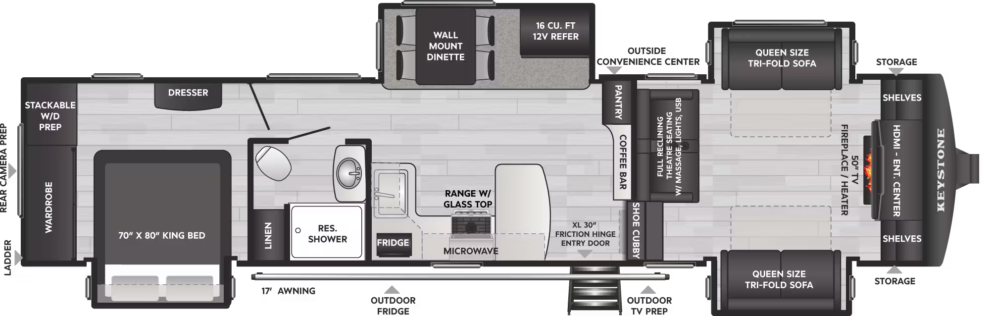 View 2026 Keystone Sprinter 3670FLS complete specs and manufacturer brochures