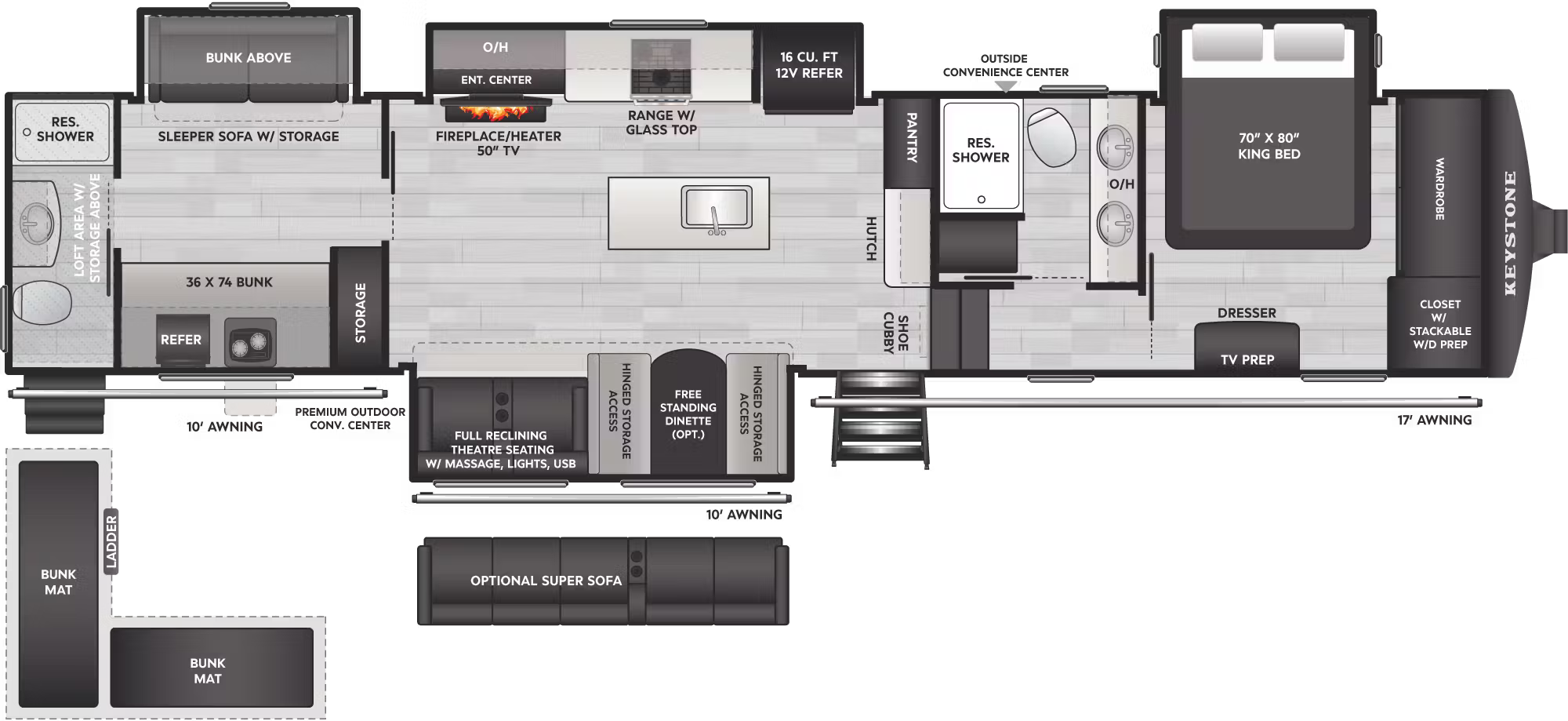 View 2026 Keystone Sprinter 3900DBL complete specs and manufacturer brochures