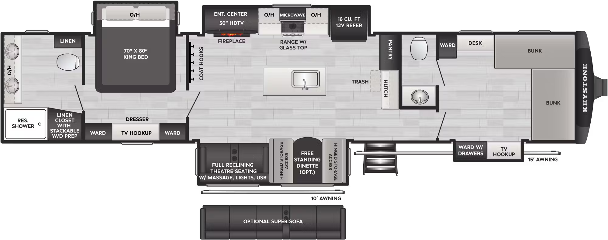 View 2026 Keystone Sprinter 3980FBS complete specs and manufacturer brochures