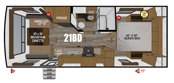 View 2026 Outdoors RV Back Country 21BD complete specs and manufacturer brochures