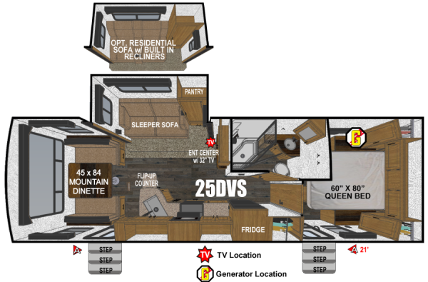 View 2026 Outdoors RV Back Country 25DVS complete specs and manufacturer brochures