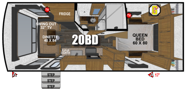 View 2026 Outdoors RV Back Country Titanium Series 20BD complete specs and manufacturer brochures