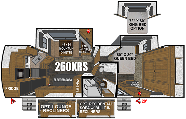View 2026 Outdoors RV Blackstone Mountain Series 260KRS complete specs and manufacturer brochures