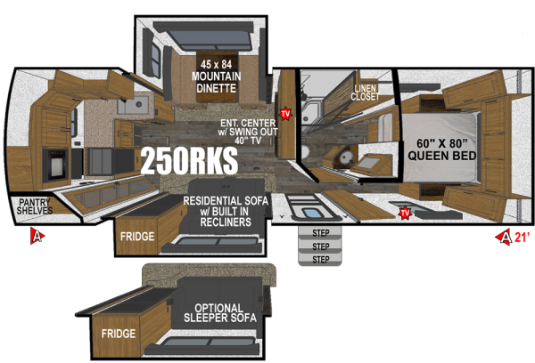 View 2026 Outdoors RV Blackstone Titanium Series 250RKS complete specs and manufacturer brochures