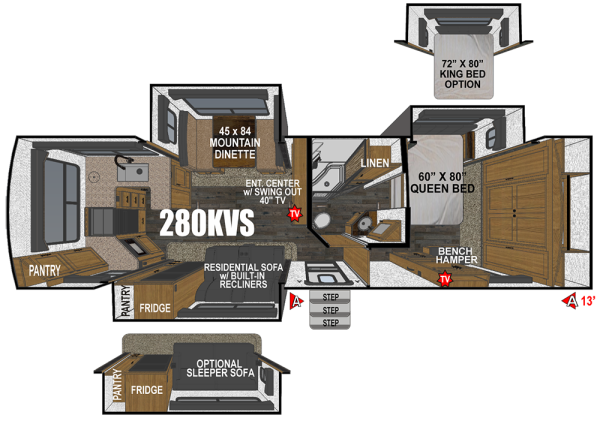 View 2026 Outdoors RV Blackstone Titanium Series 280KVS complete specs and manufacturer brochures