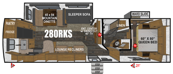 View 2026 Outdoors RV Blackstone Titanium Series 280RKS complete specs and manufacturer brochures