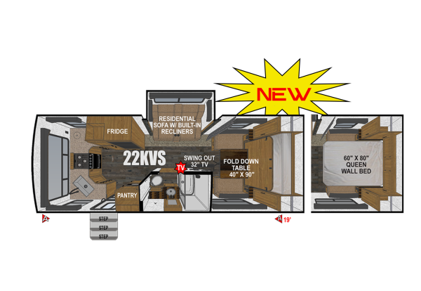 View 2026 Outdoors RV Creek Side Mountain Series 22KVS complete specs and manufacturer brochures