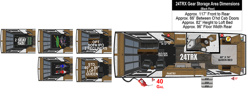 View 2026 Outdoors RV Trail Series 24TRX complete specs and manufacturer brochures