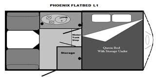 View 2026 Phoenix Campers Flatbed Level 1 complete specs and manufacturer brochures
