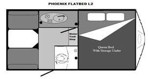 View 2026 Phoenix Campers Flatbed Level 2 complete specs and manufacturer brochures