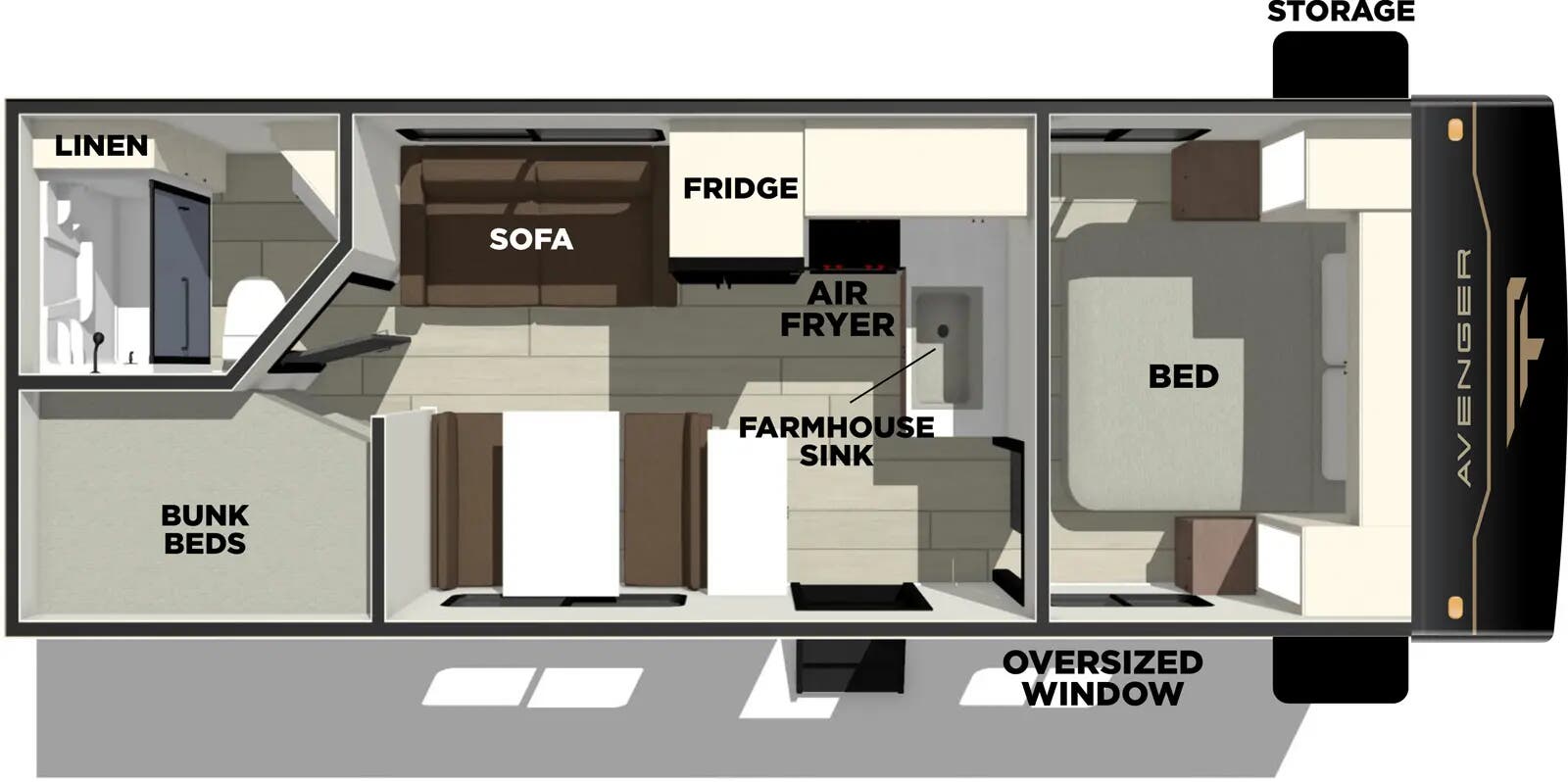 View 2026 Prime Time Avenger 25BK complete specs and manufacturer brochures