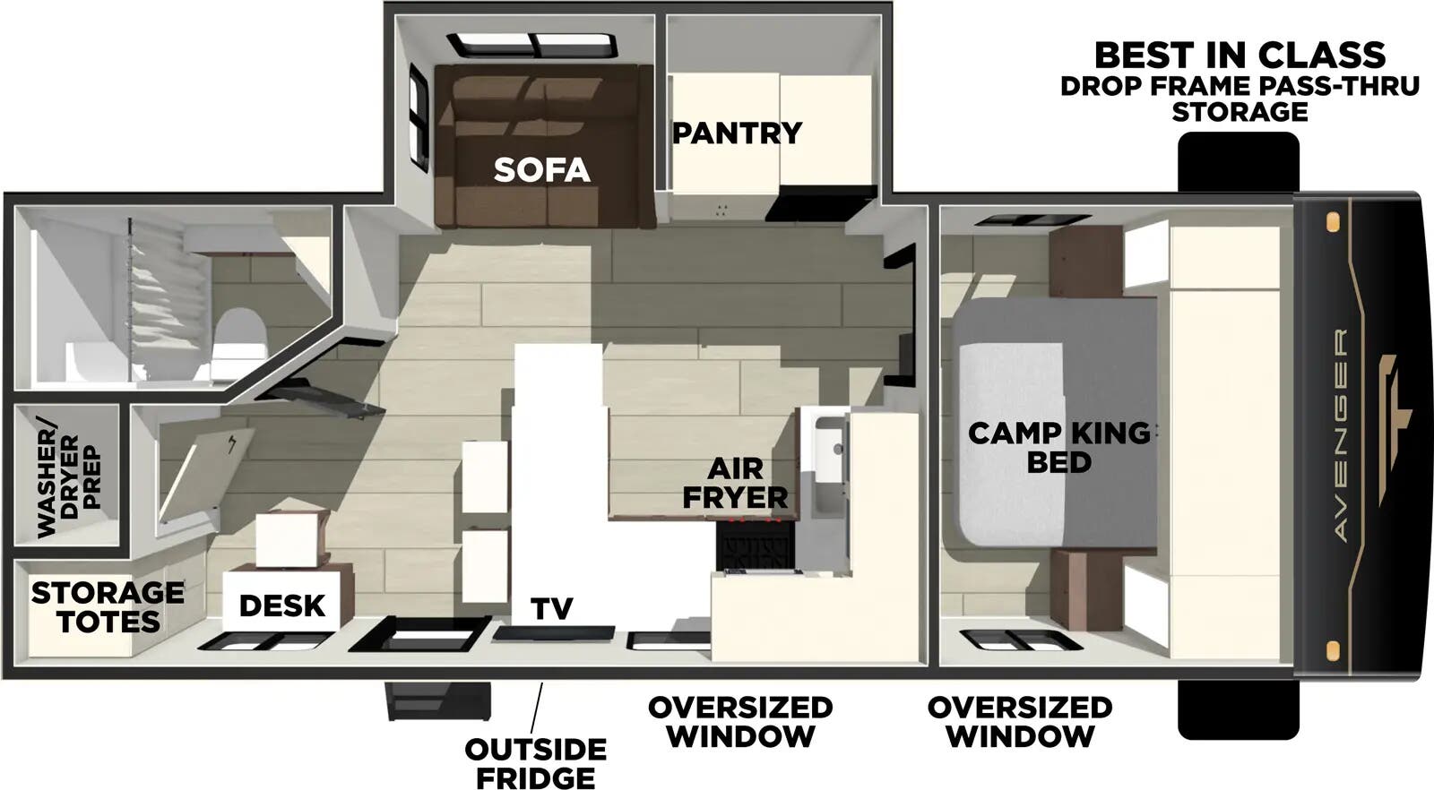 View 2026 Prime Time Avenger 25MKO complete specs and manufacturer brochures