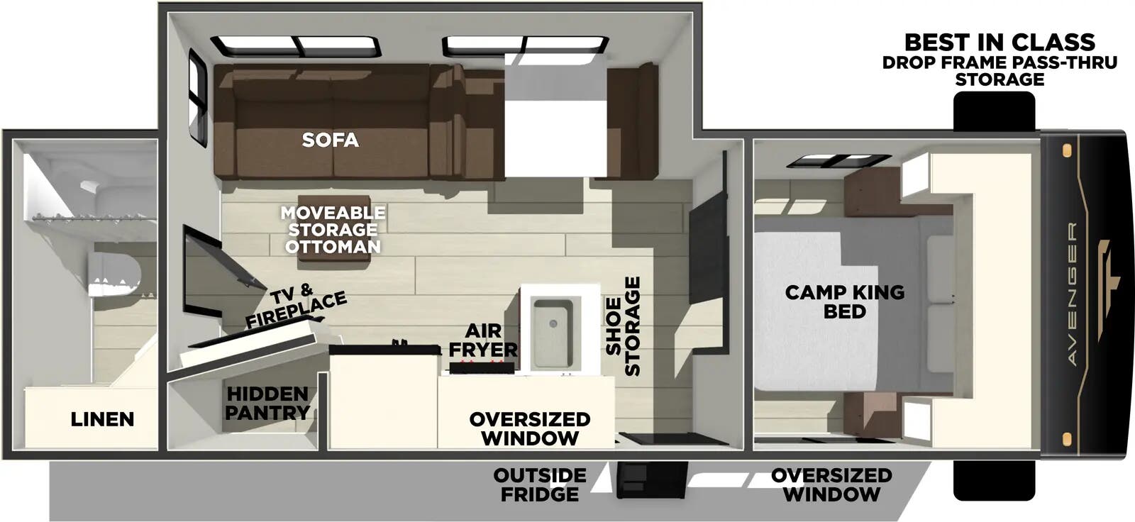 View 2026 Prime Time Avenger 25RBS complete specs and manufacturer brochures