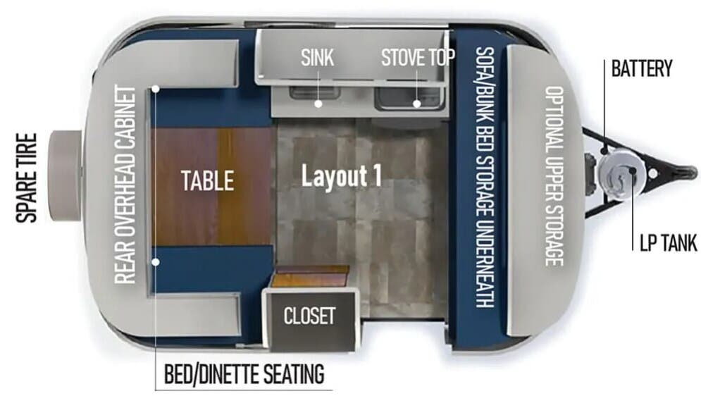 View 2026 Scamp 13 Standard Layout 1 complete specs and manufacturer brochures