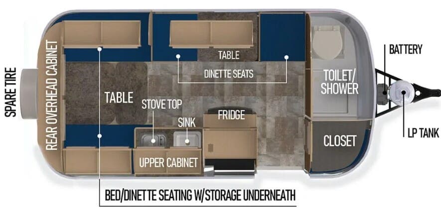 View 2026 Scamp 16 Deluxe Layout B complete specs and manufacturer brochures