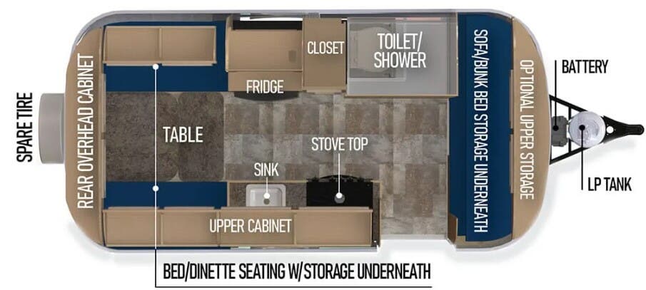 View 2026 Scamp 16 Deluxe Layout C complete specs and manufacturer brochures