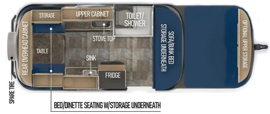 View 2026 Scamp 19 Deluxe Layout C complete specs and manufacturer brochures