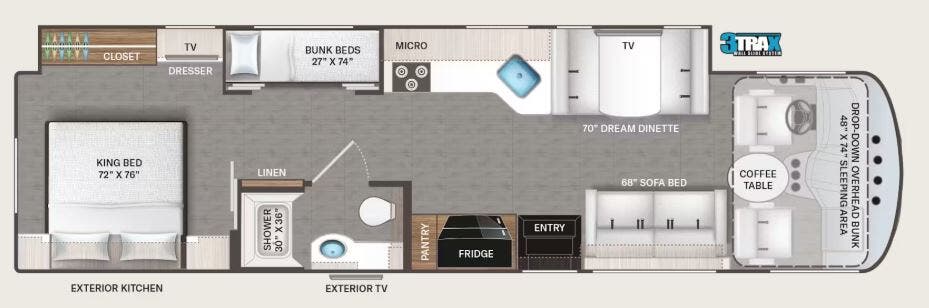 View 2026 Thor Motor Coach Hurricane 35J complete specs and manufacturer brochures