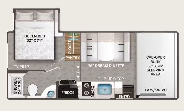 View 2026 Thor Motor Coach Quantum LZ22 (Ford) complete specs and manufacturer brochures