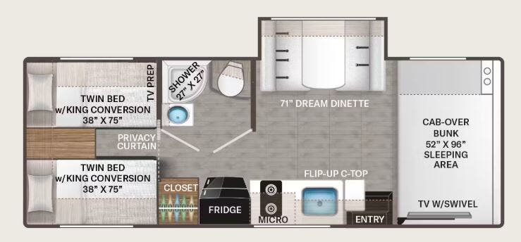 View 2026 Thor Motor Coach Quantum LZ25 (Ford) complete specs and manufacturer brochures