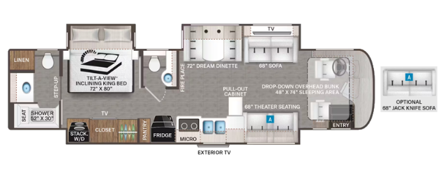View 2026 Thor Motor Coach Riviera 38RB complete specs and manufacturer brochures