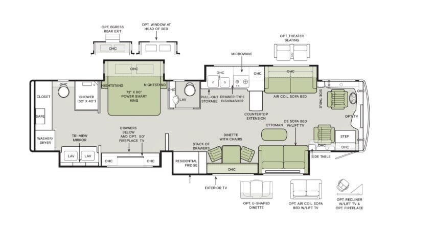 View 2026 Tiffin Allegro Bus 40 IP complete specs and manufacturer brochures