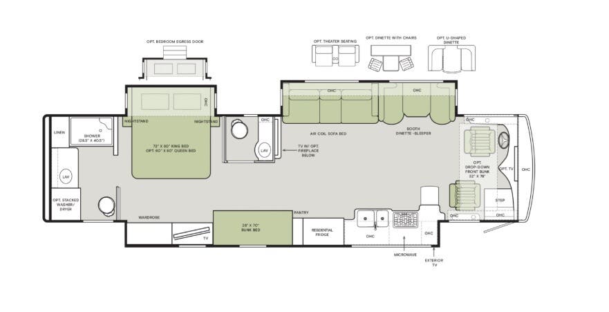 View 2026 Tiffin Allegro Red 38 KA complete specs and manufacturer brochures