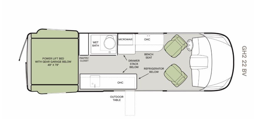 View 2026 Tiffin GH2 GH2 complete specs and manufacturer brochures