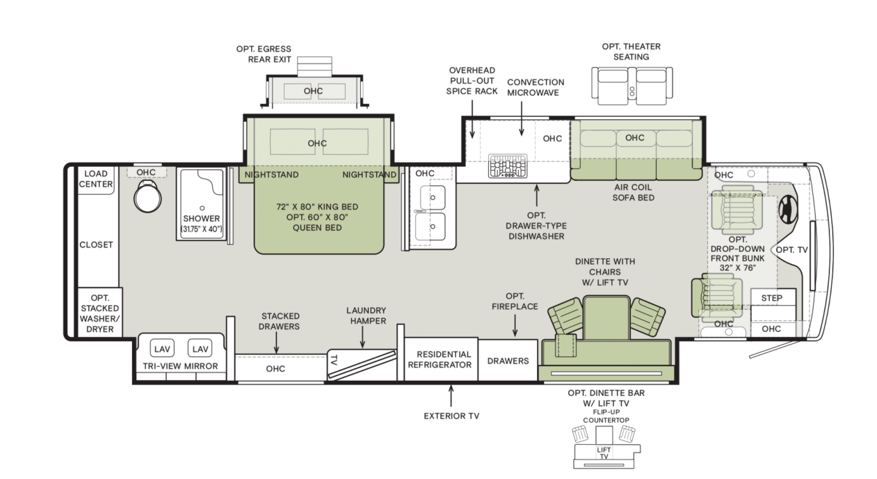 View 2026 Tiffin Phaeton 35 CH complete specs and manufacturer brochures