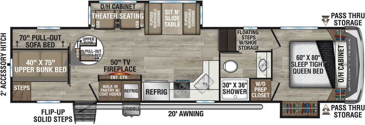 View 2026 Venture RV SportTrek STF312VTB complete specs and manufacturer brochures