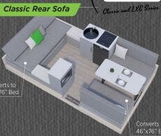 View 2027 Aliner Classic Rear Sofa complete specs and manufacturer brochures