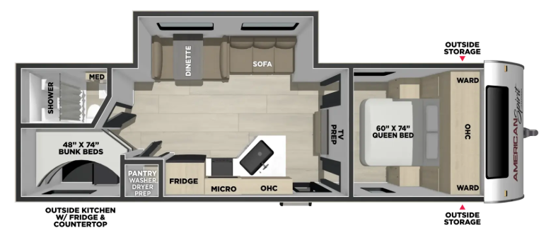 View 2027 Coachmen American Spirit DLX 5270BHS complete specs and manufacturer brochures