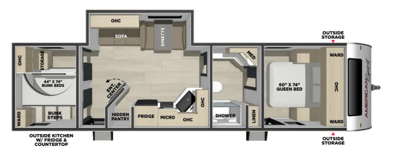 View 2027 Coachmen American Spirit DLX 5330BH complete specs and manufacturer brochures