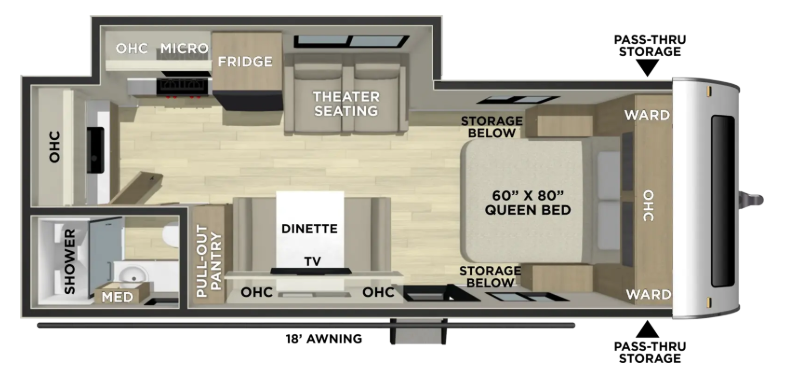 View 2027 Coachmen Freedom Express Ultra Lite 22MLS complete specs and manufacturer brochures