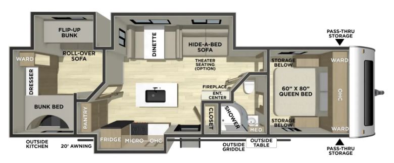 View 2027 Coachmen Freedom Express Ultra Lite 320BHDS complete specs and manufacturer brochures