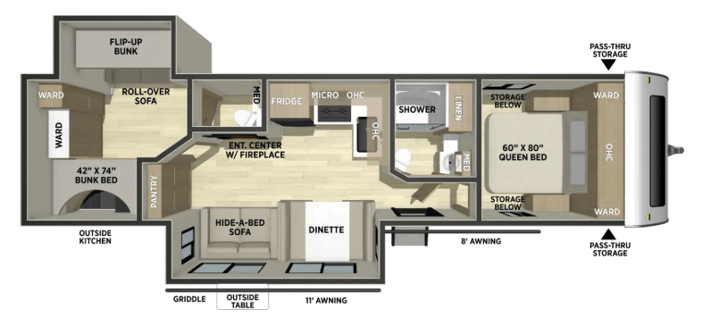 View 2027 Coachmen Freedom Express Ultra Lite 326BHDS complete specs and manufacturer brochures