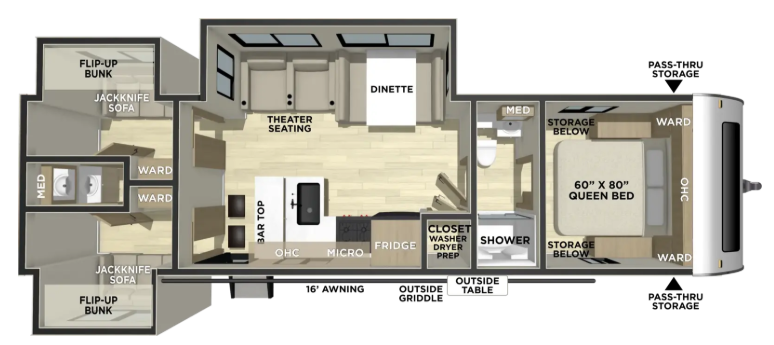 View 2027 Coachmen Freedom Express Ultra Lite 330BHJJLE complete specs and manufacturer brochures