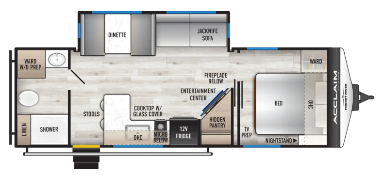 View 2027 East to West Acclaim 26RB complete specs and manufacturer brochures