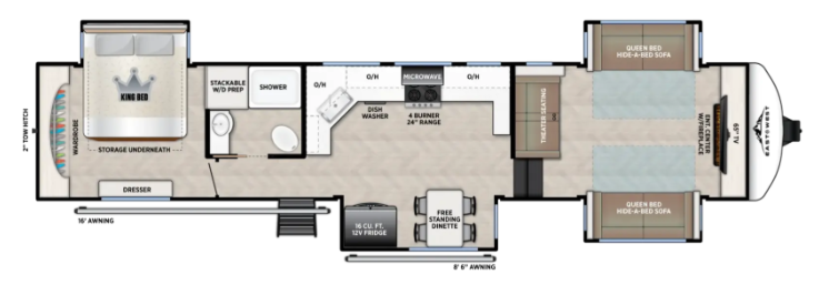 View 2027 East to West Blackthorn 3865FLR complete specs and manufacturer brochures