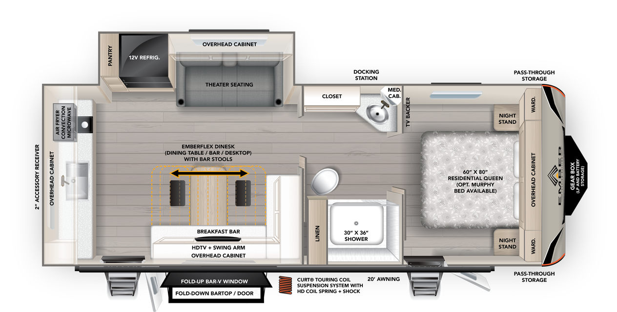 View 2027 Ember RV Touring Edition 2400RKL complete specs and manufacturer brochures