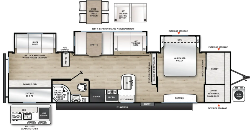 View 2027 Forest River Aurora 34BHTS complete specs and manufacturer brochures